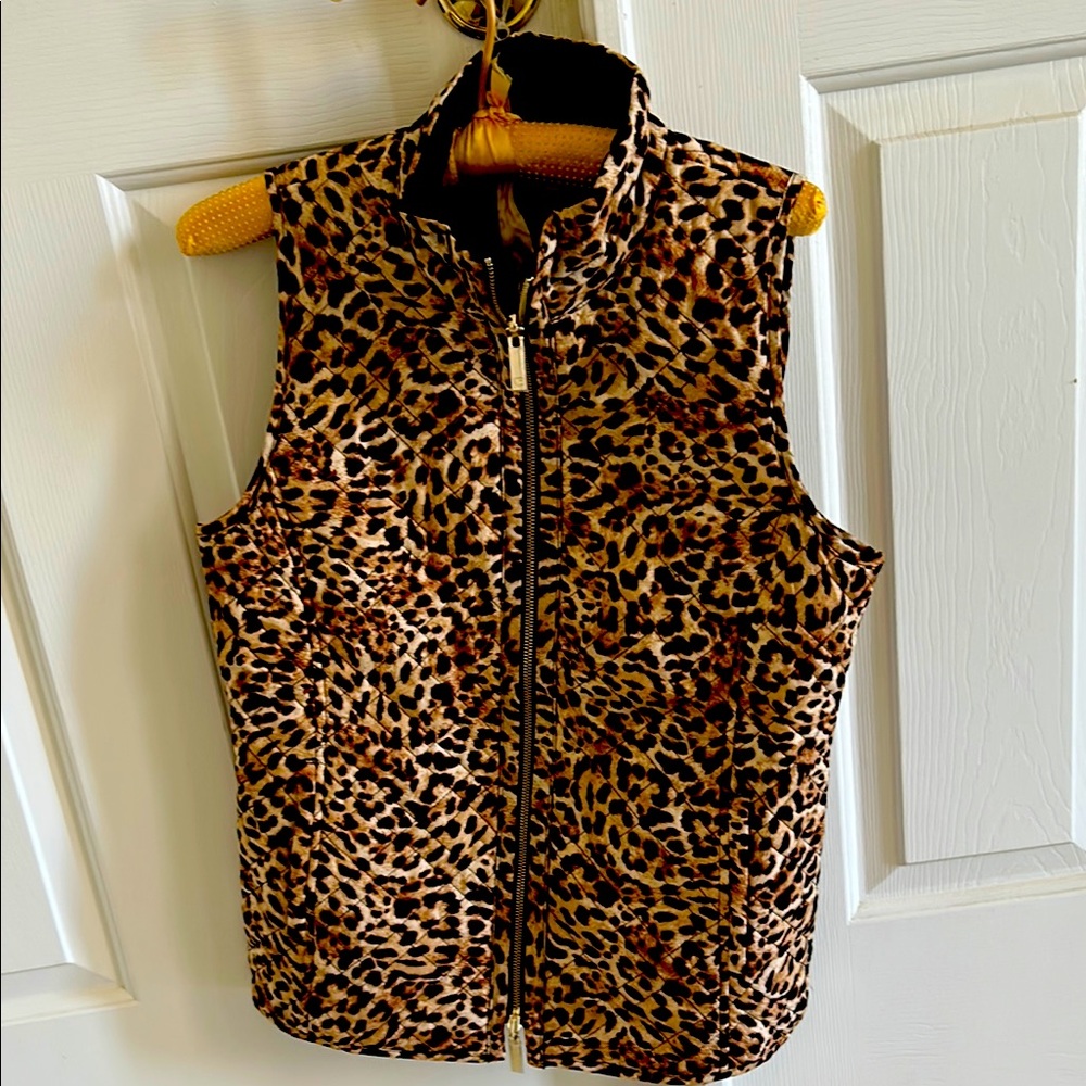 Leopard Print Puffer Vest